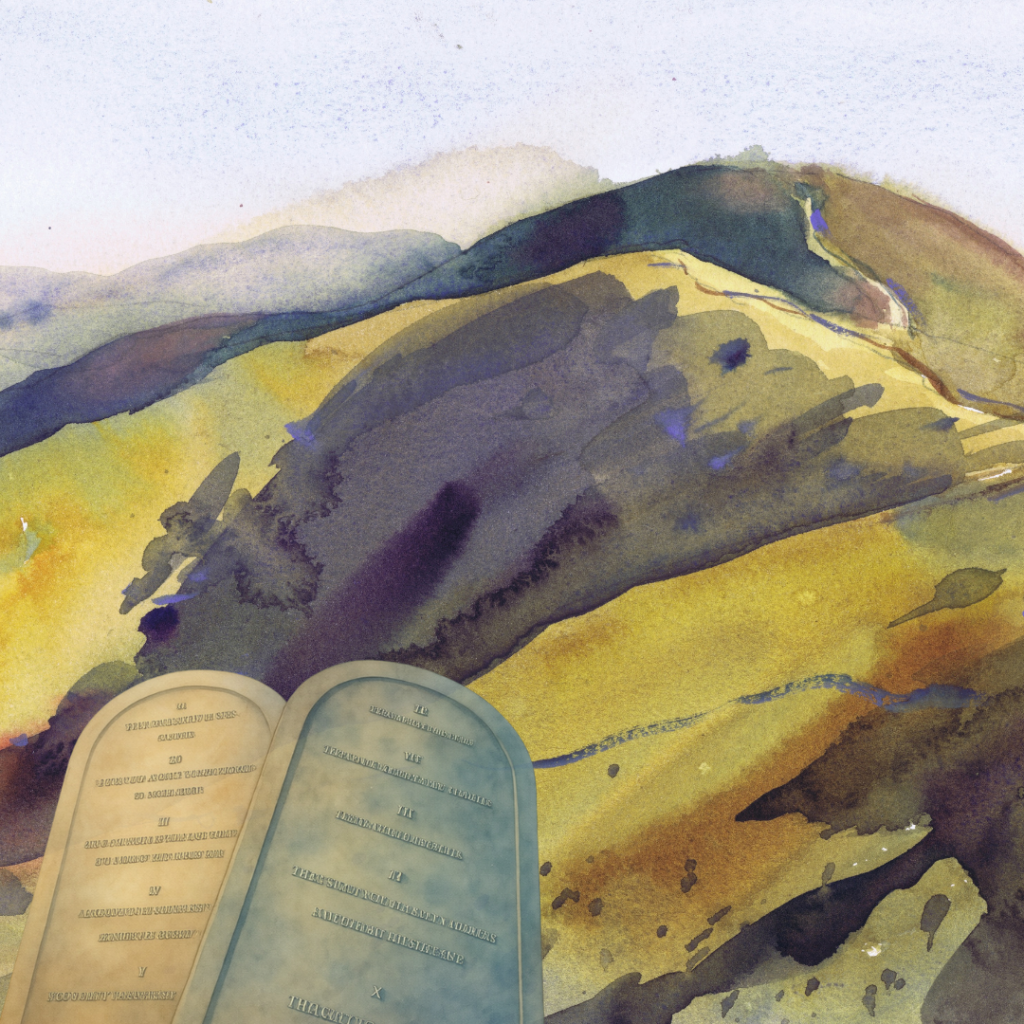 Mount Sinai with the two stone tablets